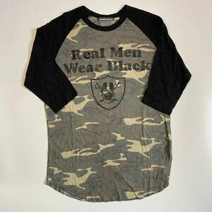 NWOT Medium Real Men Wear Black 3/4 Sleeve Tee Camo